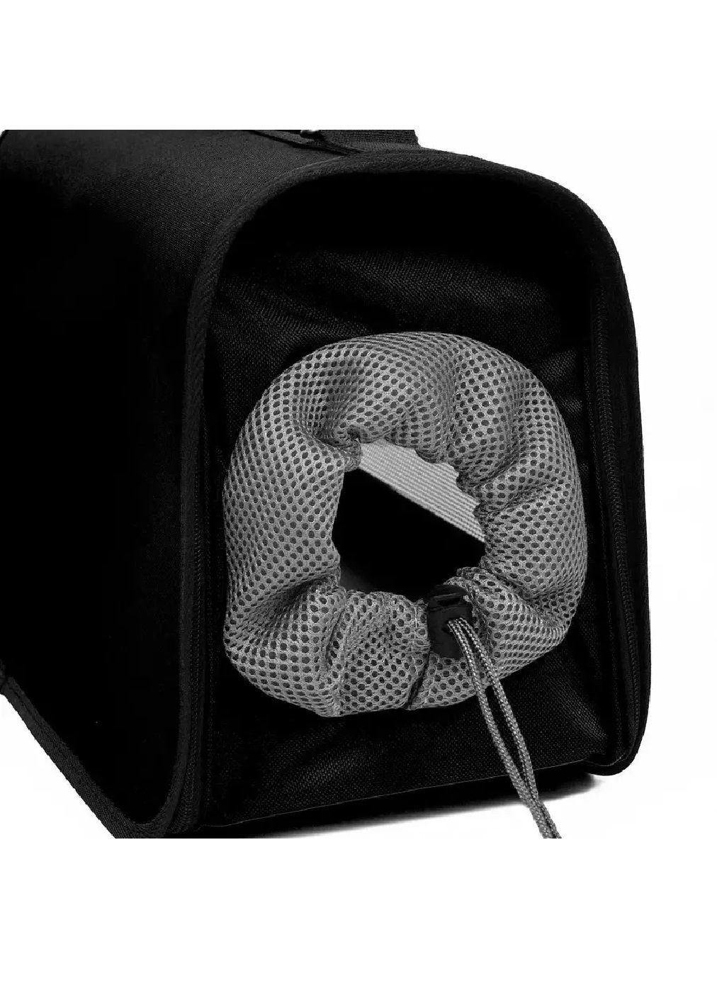 Сумка переноска для тварин котів собак з вентиляцією кишенями ручкою ременем 52x22x29 см розмір L (477288-Prob) Чорна Unbranded (296552115)