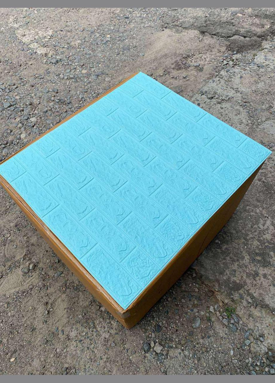 Декоративная 3D панель самоклеющаяся под кирпич Бирюза 700х770х3мм (002-3) 3D Loft (301417382)