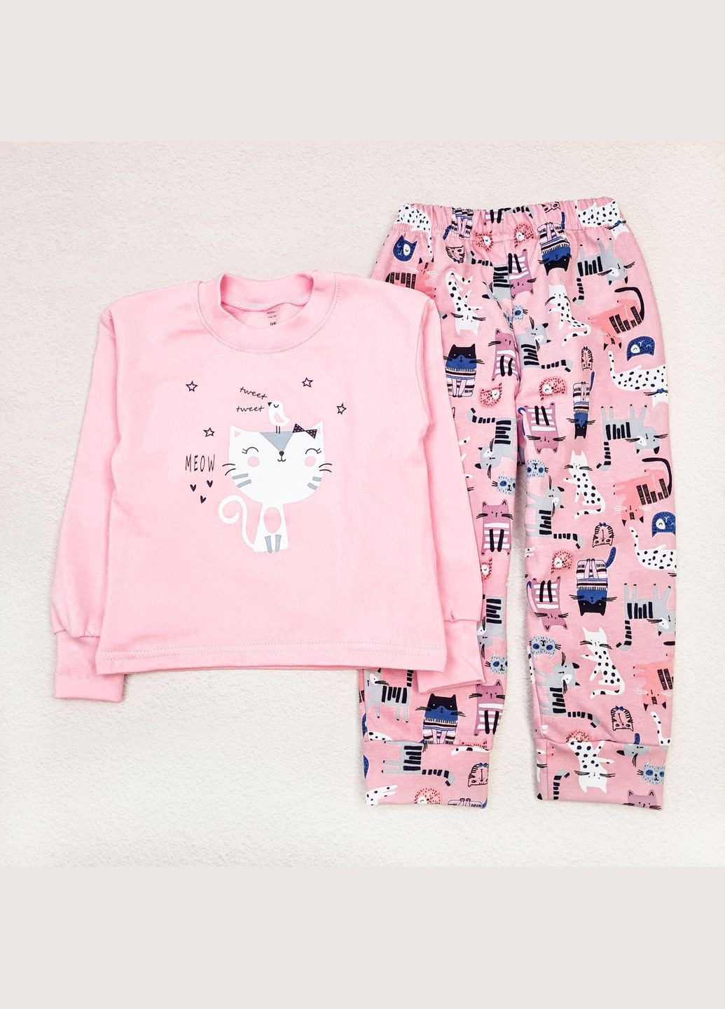 Рожева тепла піжама для дівчинки kittens рожевий dexter's