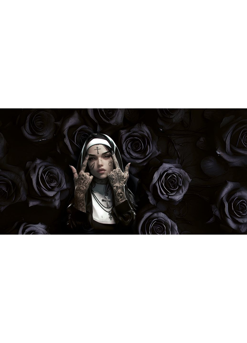 Наклейки на боковое стекло авто 3D TUNING STUDIO Монашка 1480х500мм=2штуки No Brand (367838147)