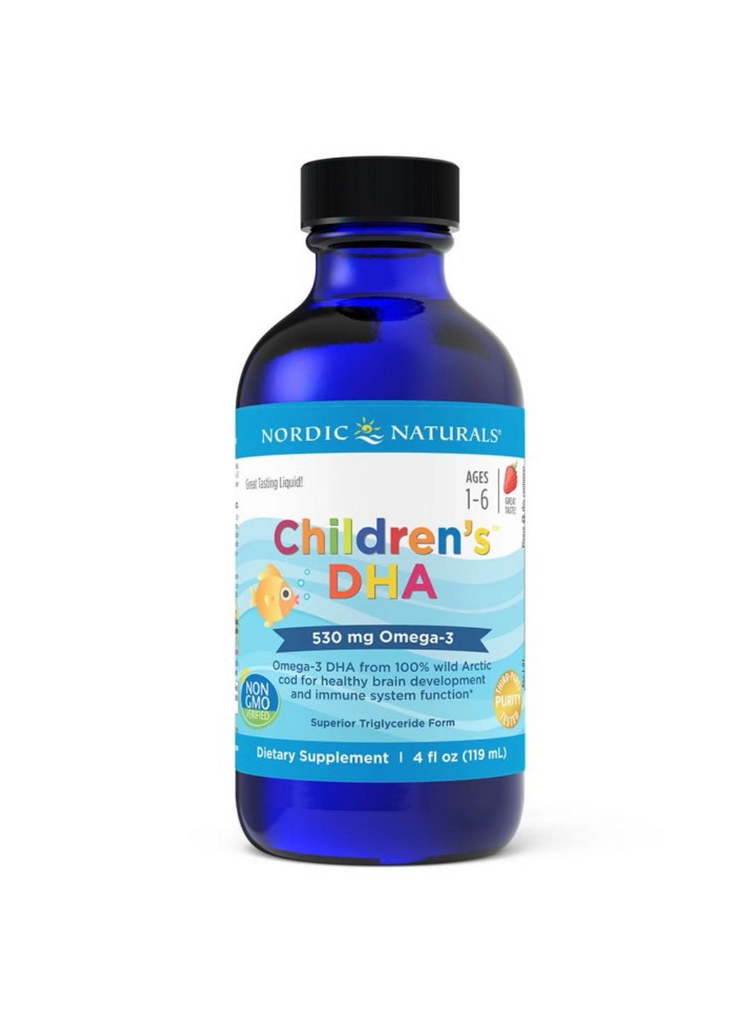 Жирні кислоти Children's DHA 530 mg, 119 мл - полуниця Nordic Naturals (293479383)