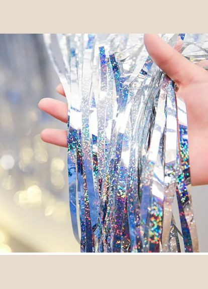 для фотозони з голограмою 1 м на 1 м сріблястий Jannet Дощик (316301140)