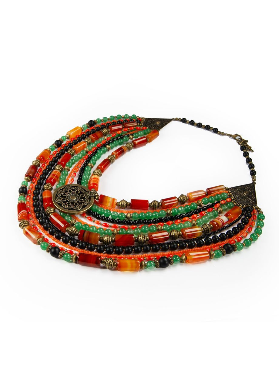 Намисто "Бребенескул" Агат, Хризопраз, Шунгіт синтетичний, Корал Fursa fashion (335883728)