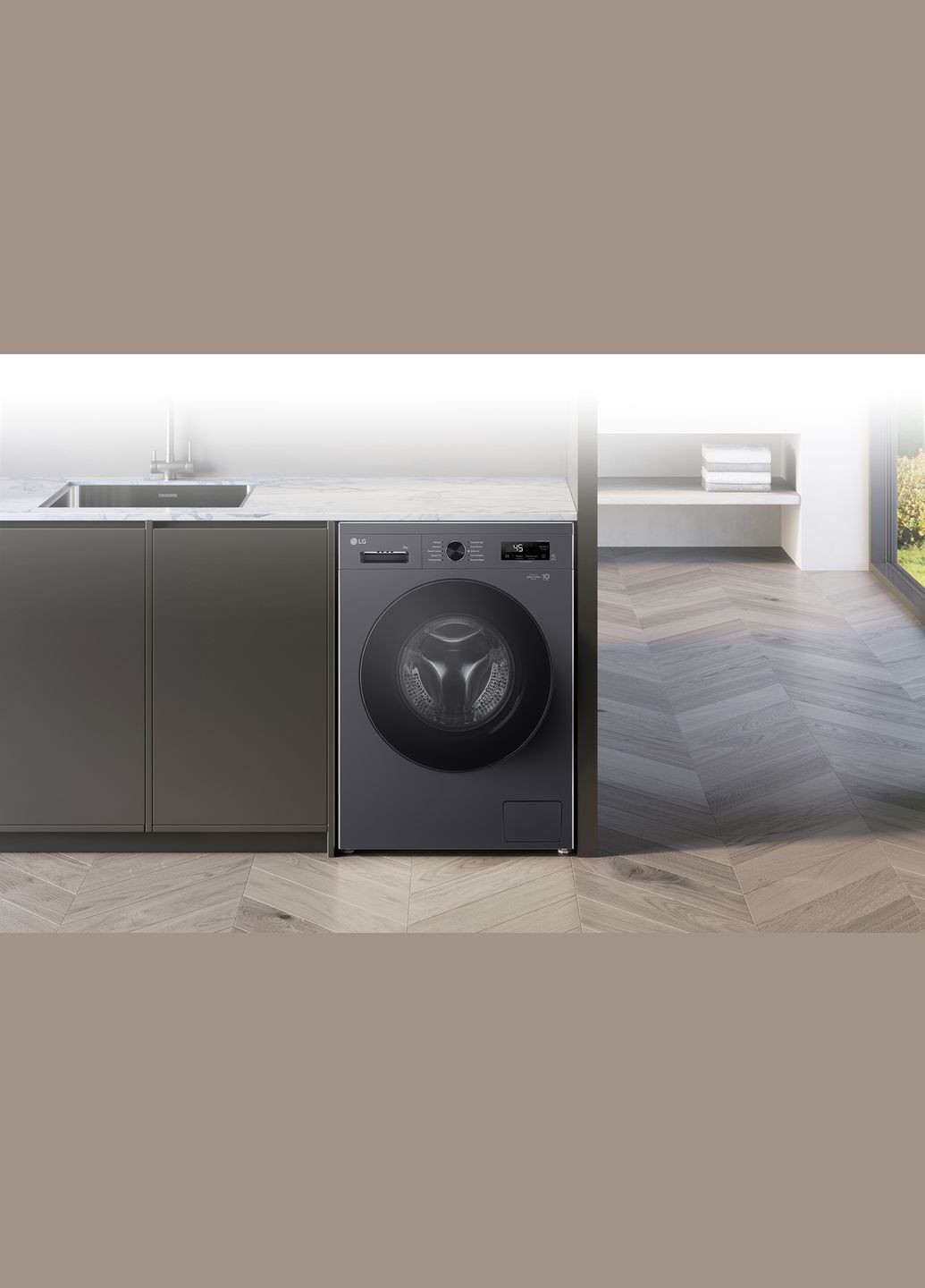 Пральна машина, фронтальна, 9 кг, A+++, антрацит LG (329997362)