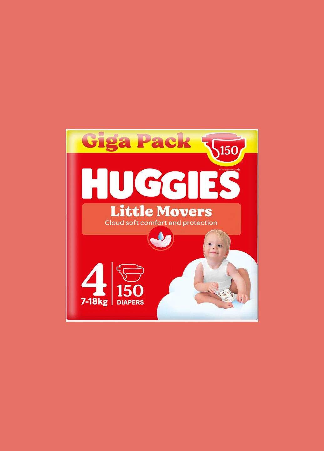 Підгузки на липучках Little Movers 4 (7-18 кг), 150 шт Huggies 2574431 (337709639)