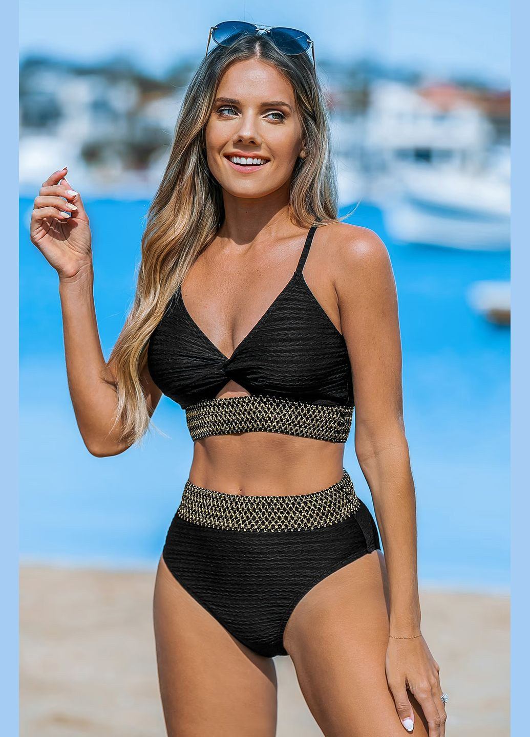 Чорний літній купальник CUPSHE