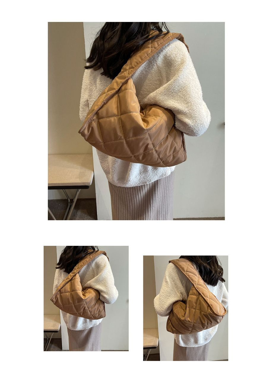 Модна сумка через плече у формі ромба темно-бежева КиП (313031704)