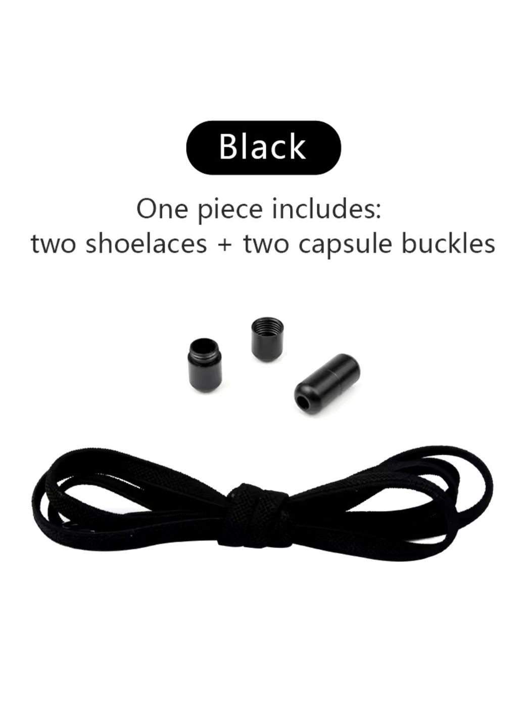 Шнурки эластичные плоские без завязок с застежками в один цвет. China (356567532)