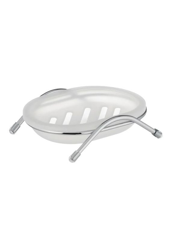 Мильниця настільна з подвійним дном LR332-2 (пластик білий) (ZX2701) Zerix (315337038)