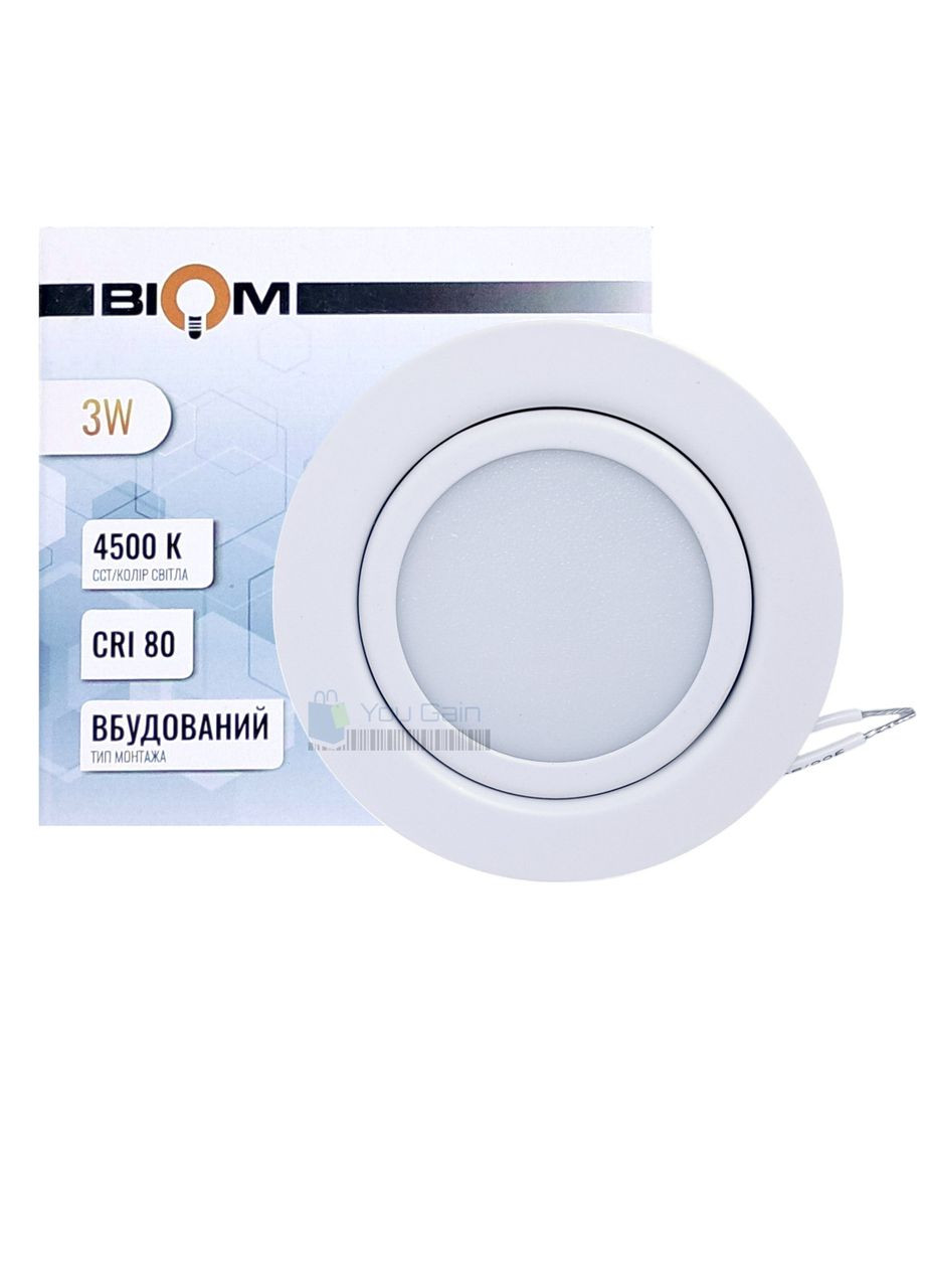 Светильник светодиодный VL-R3W-4-W 3 Вт круглый 4500К BIOM (361067034)