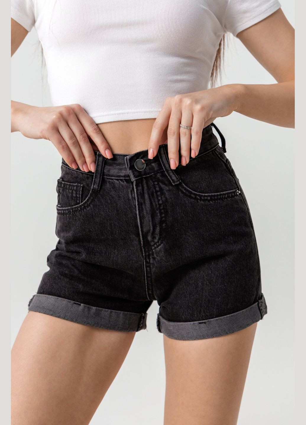 Шорты джинсовые женские 608 Темно-серый (2000990377739S) shop (2000990377739) No Brand (362895436)