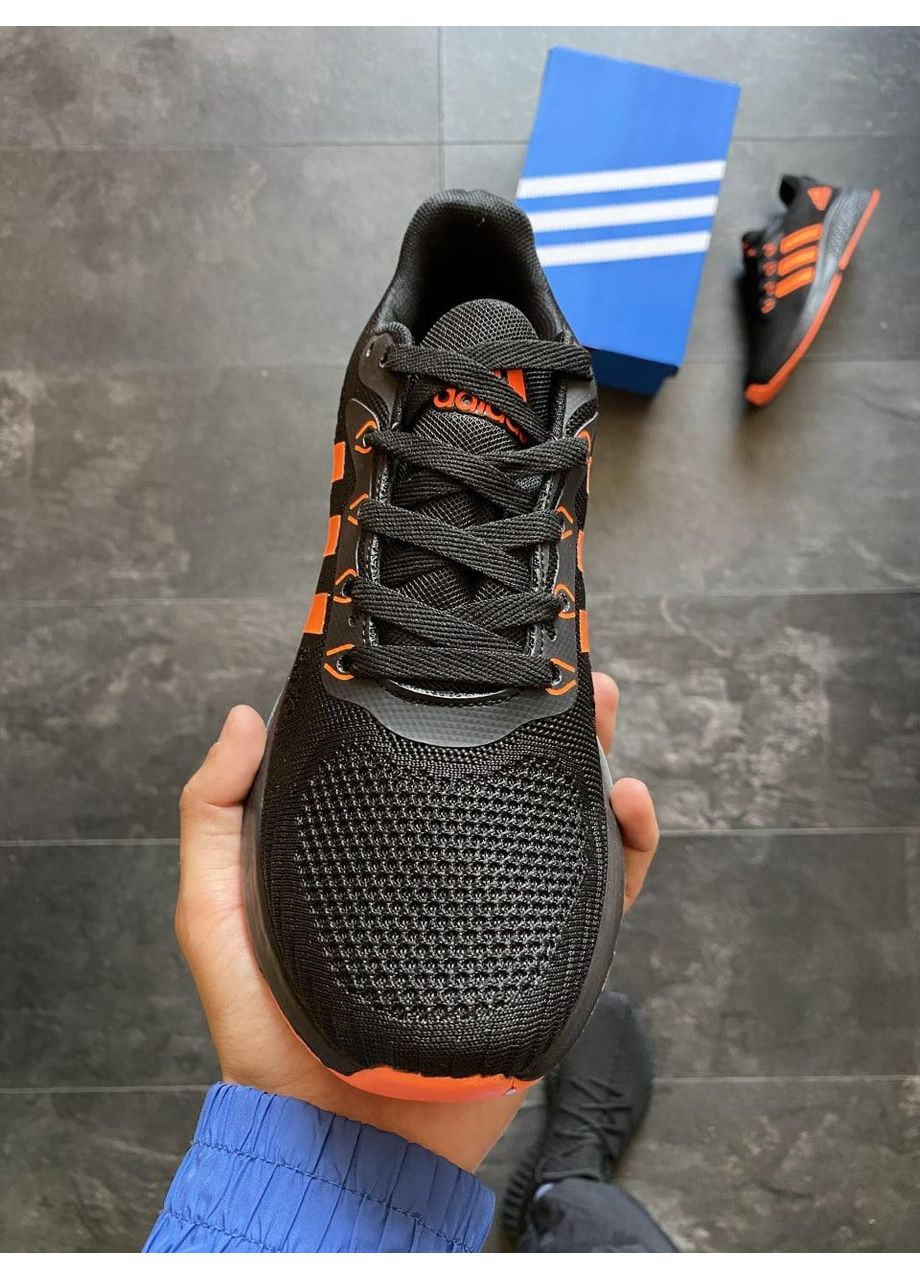 Чорні Осінні кросівки чоловічі adidas runner black orange адідас No Brand