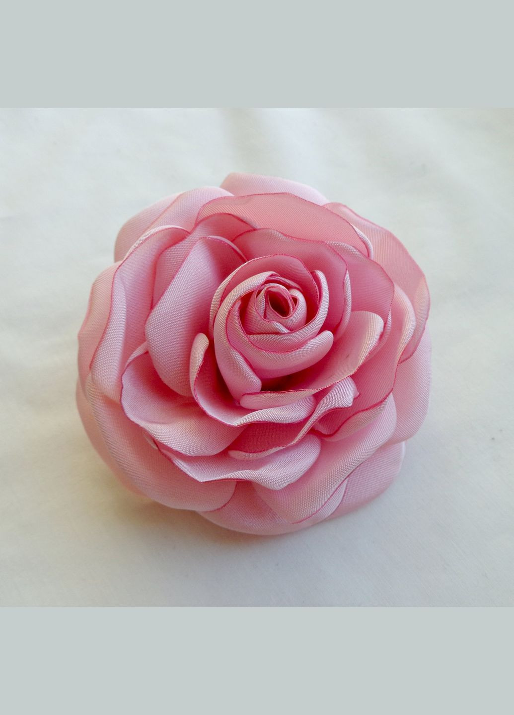 Брошка квітка з тканини ручної роботи "Рожева троянда" No Brand (349843202)
