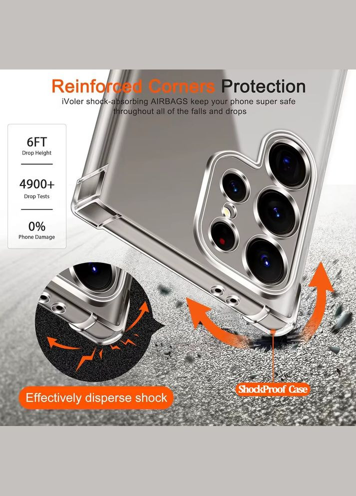 Противоударный чехол для Galaxy S24 Ultra силиконовый Samsung (322211436)