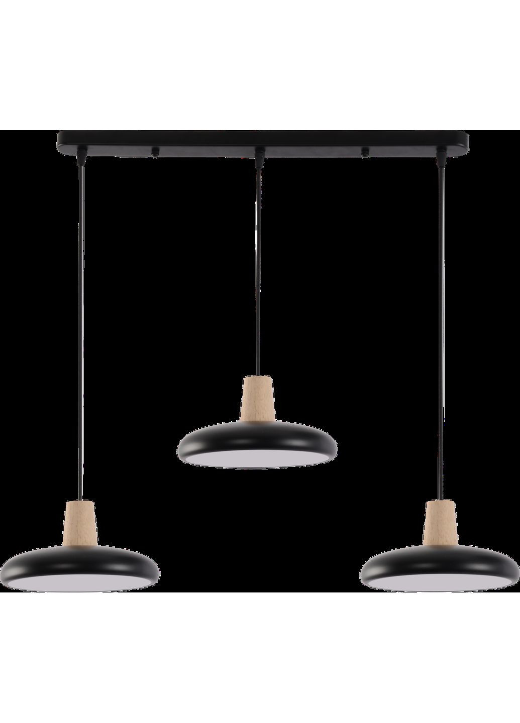 Подвесная люстра XI3342-3 черный + дерево Valeso (342071119)