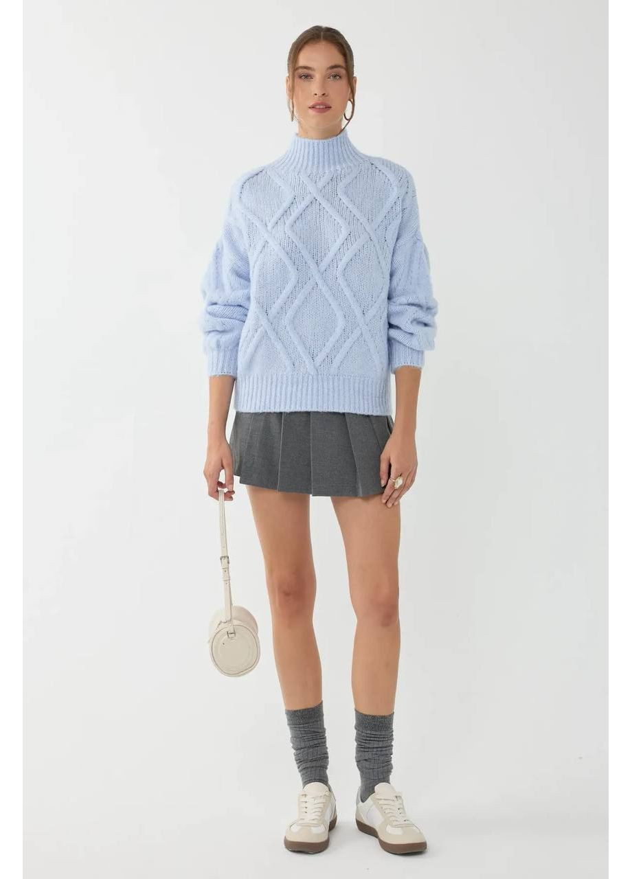 Голубой демисезонный турецкий вязаный свитер из машинной вязки — замеры в описании GD/GL Модний простір