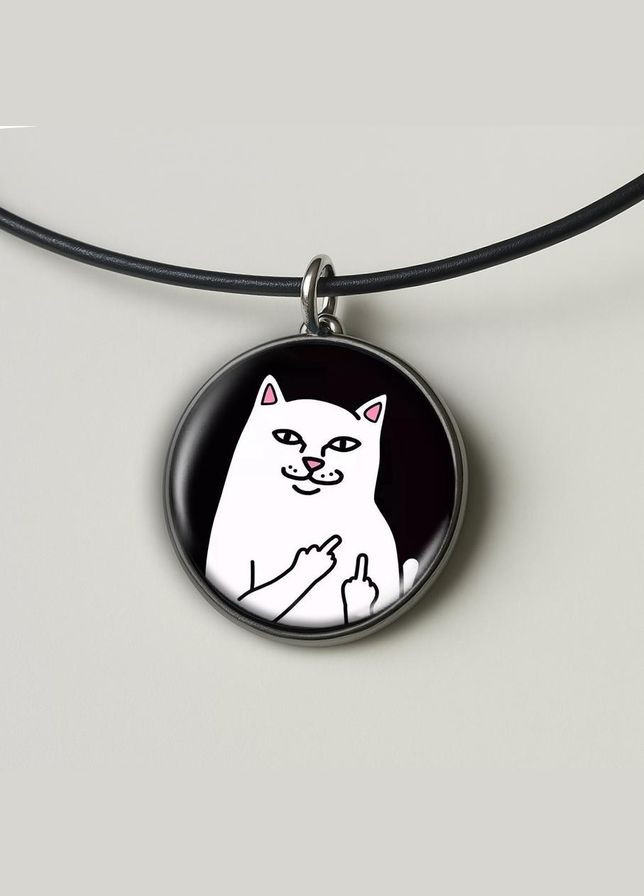 Набор подвеска (кулон) и брелок Белый кот No Brand (332633182)