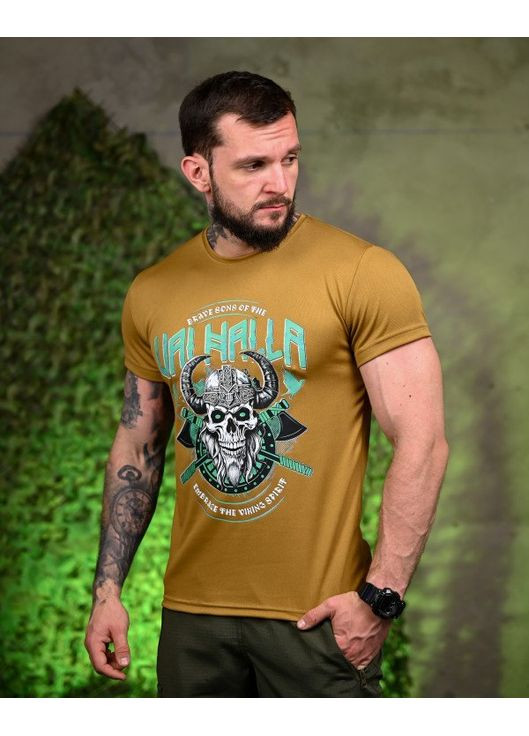 Тактична чоловіча футболка Valhalla койот No Brand (354792688)