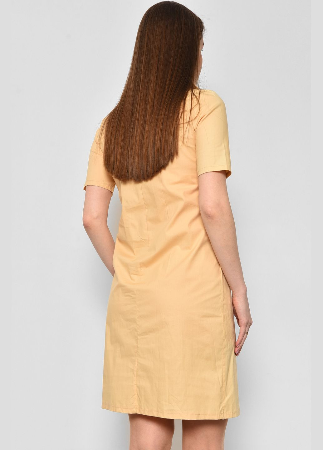 Желтое кэжуал платье женское однотонное желтого цвета а-силуэт Let's Shop однотонное
