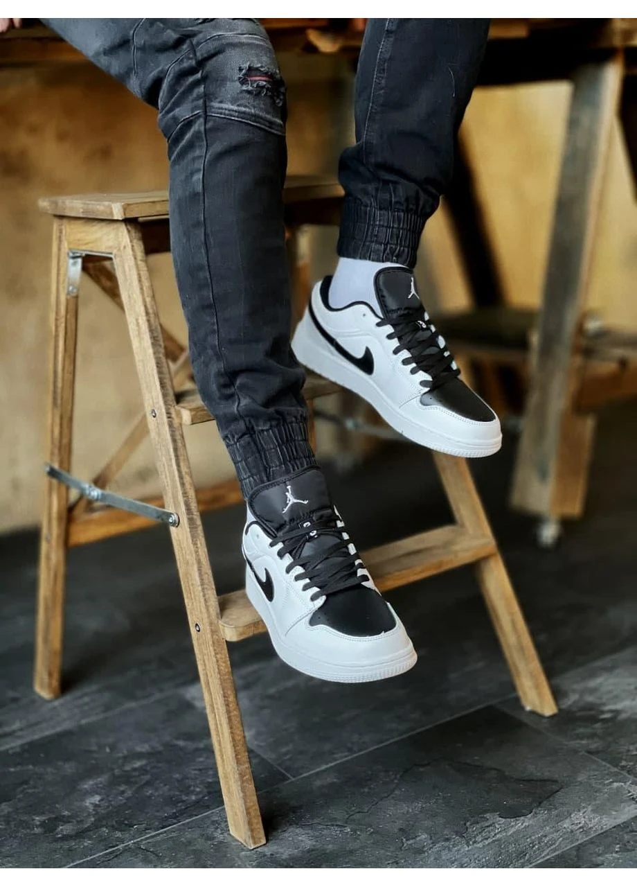 Белые демисезонные кроссовки мужские nike air jordan retro 1 low white black 2 найк аир джордан белые No Brand