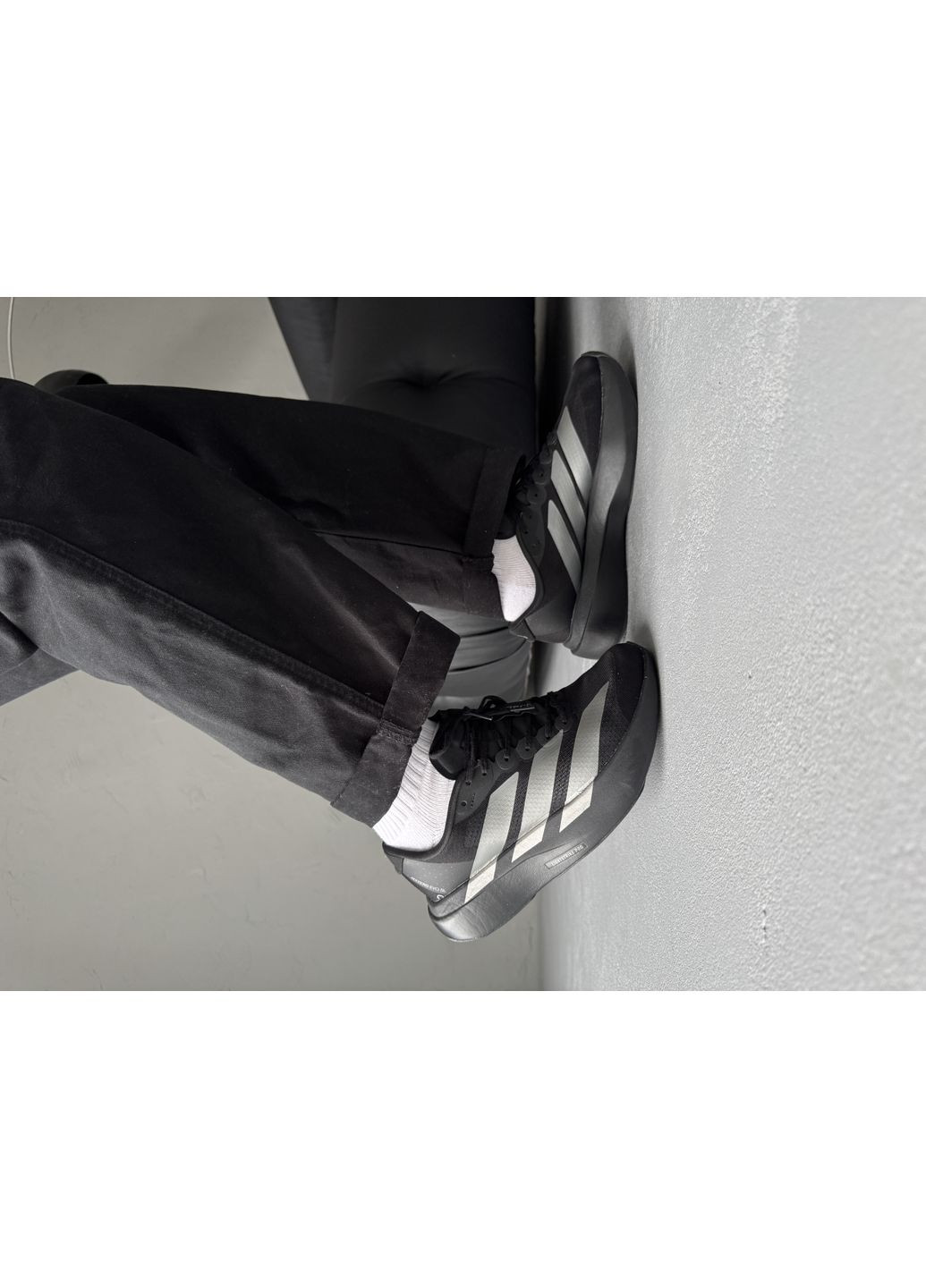 Черные демисезонные кроссовки мужские и женские adidas Adizero Evo SL Black Silver | Адідас Адізеро Ево