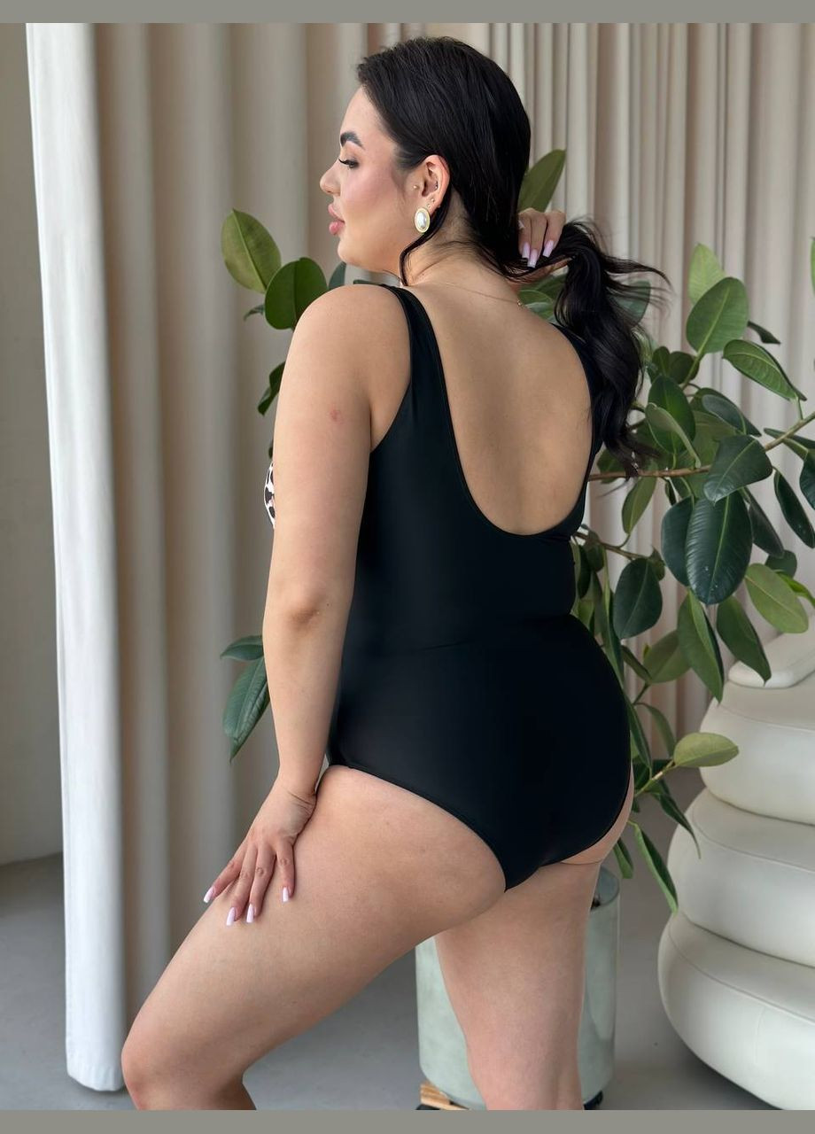 Чорний літній стильний купальник суцільний No Brand