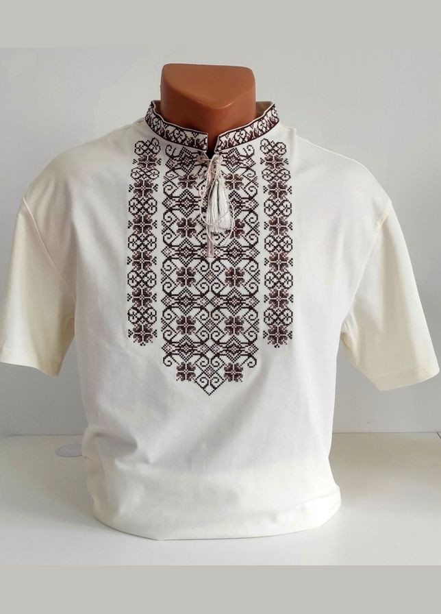 Червона футболка з вишивкою чоловіча фаворит на молочному, футболка вишивка,футболка вишиванка, футболка з вишиванкою, футболка вишита (316251877)