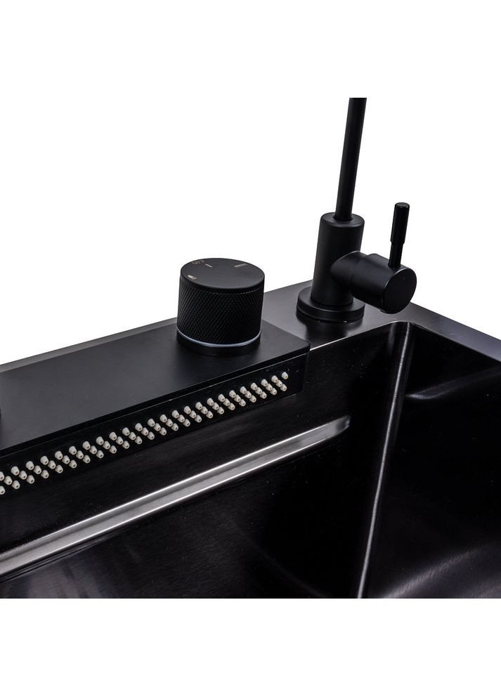 Кухонная мойка 75*46F черная PVD Handmade "Водопад" Fly rain Valeso (353746971)