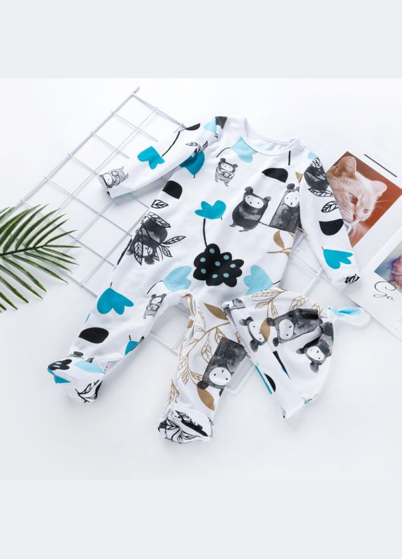 Человечек детский с шапочкой и со зверюшками (Голубой 66см) (8203) Qoopixie (334303711)