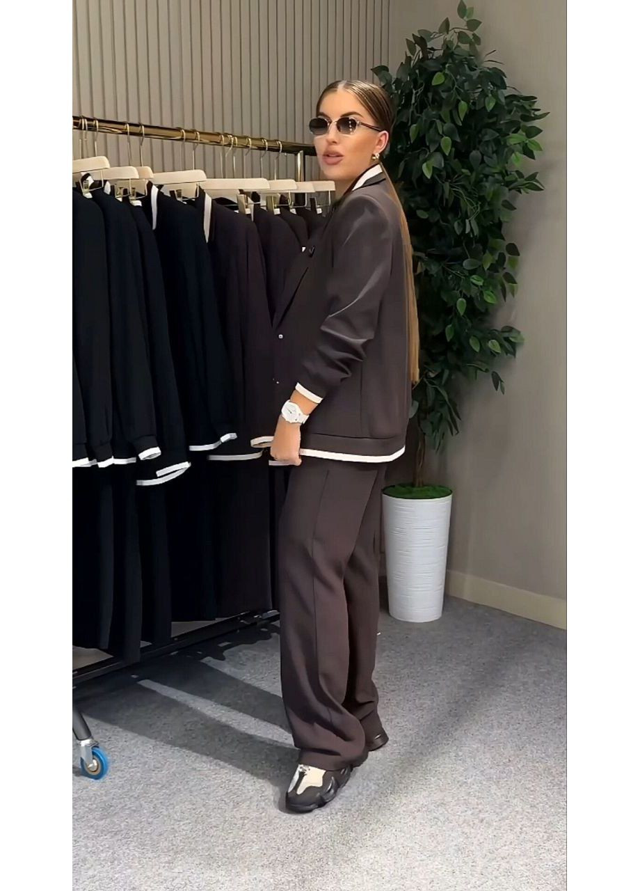 Костюм 209 двойка итальянский трикотаж,пиджак и брюки прямые Україна (369329229)