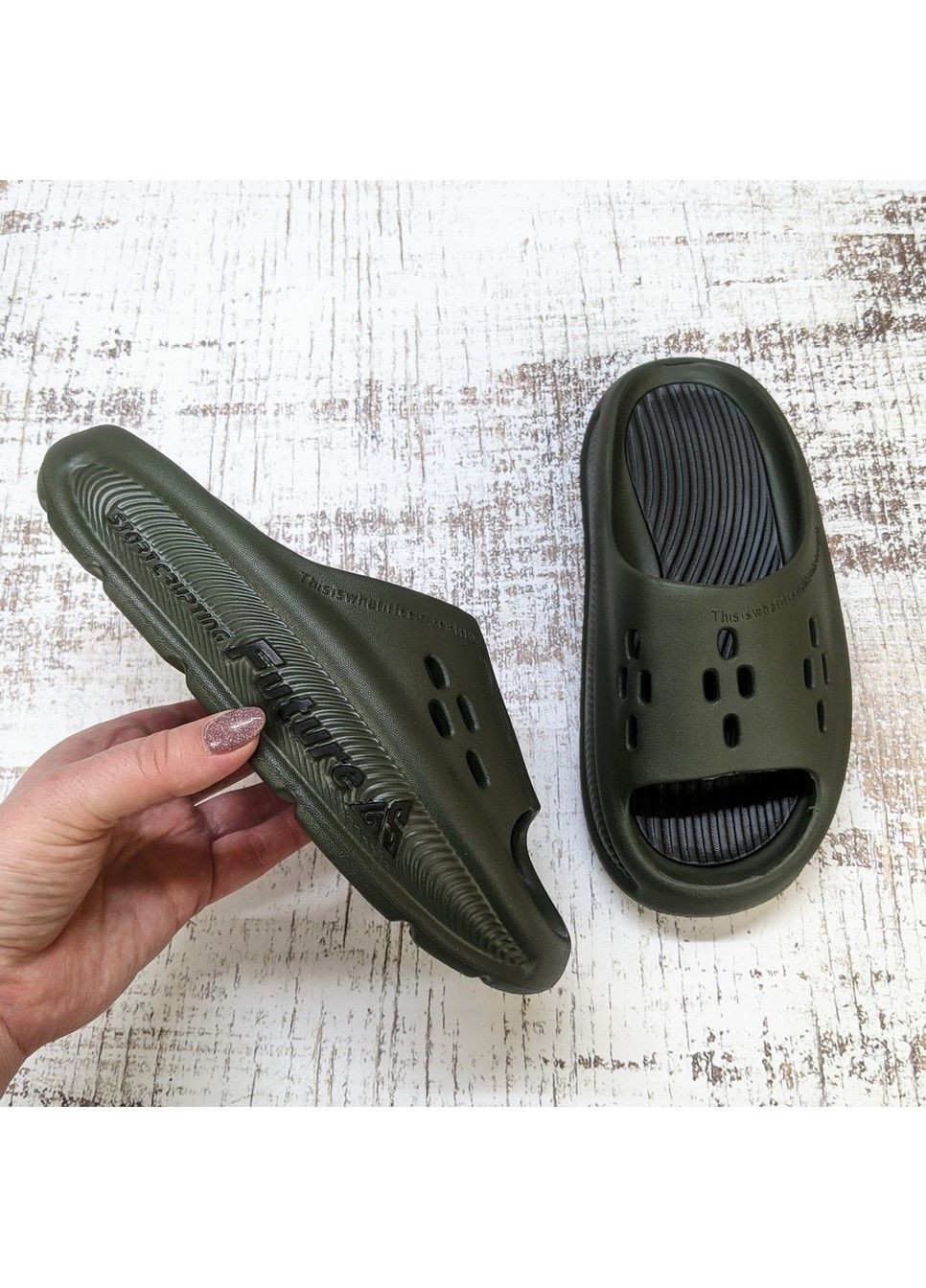 Хаки повседневные шлепанцы сланцы подростковые Fashion