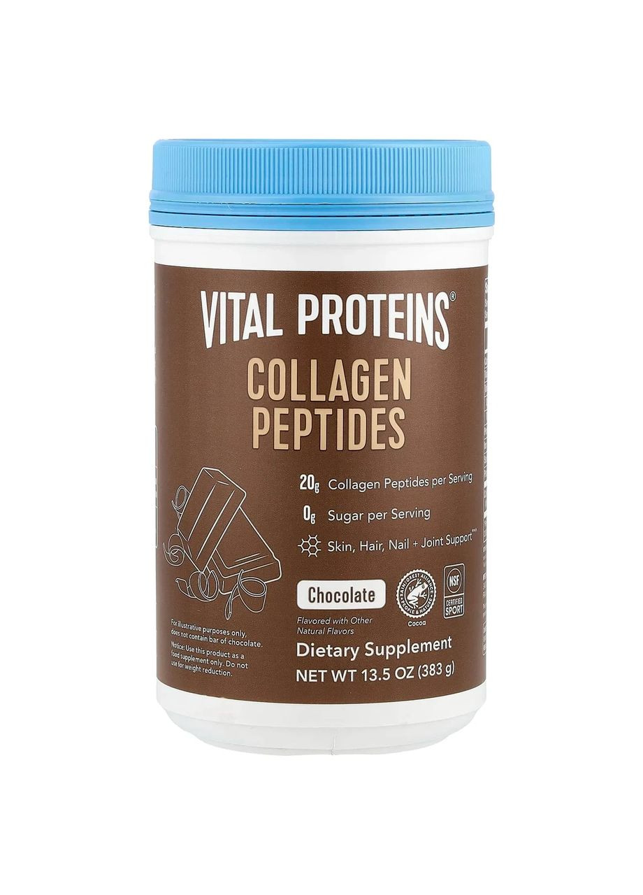 Пептиди колагену, Collagen Peptides,, шоколад, порошок, 383 г Vital Proteins (365754675)