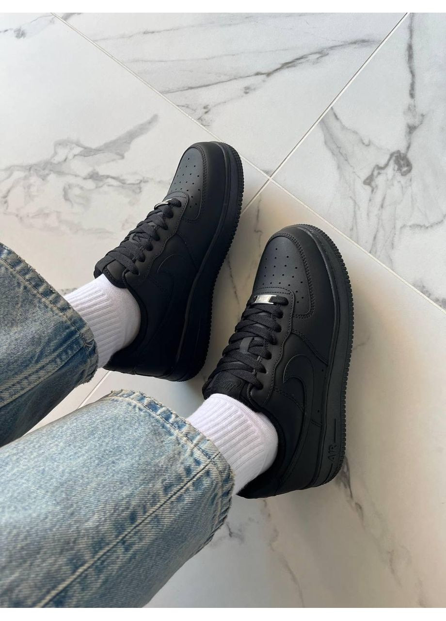 Кроссовки женские Nike Air Force 1 Low 07 Premium Black CW2288 Найк Аір Форс 1 чёрные демисезоны (366196991)