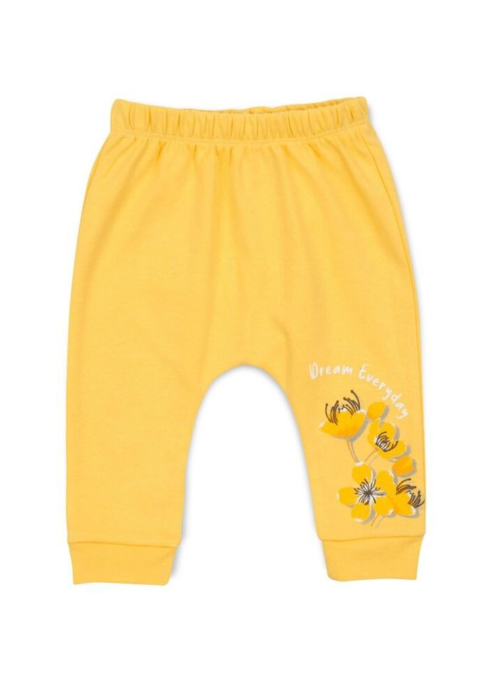 Жовтий демісезонний набір дитячого одягу з квіточками (16350-68g-yellow) Miniworld