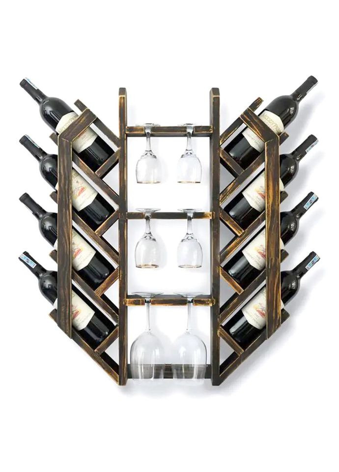 Настінна винна полиця з дерева Кувана кортадо (ПНК-008237) No Brand (327424464)