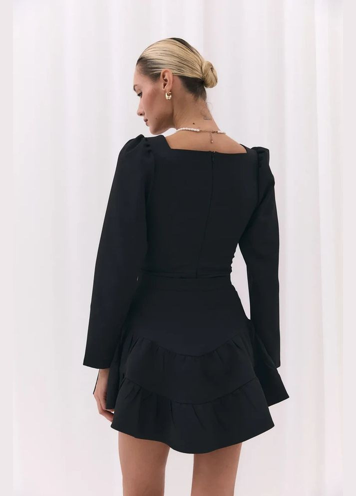 Чорна спідниця на фігурній кокетці MKAZ6723-1 Modna KAZKA (336931887)