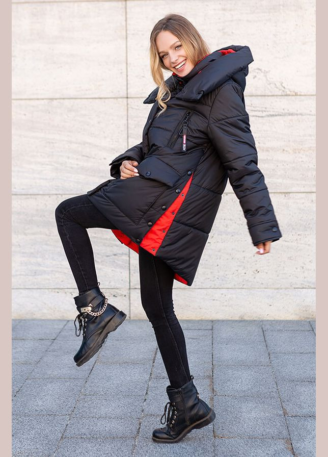 Черная зимняя зимняя куртка магда (01123-green46) MioRichi