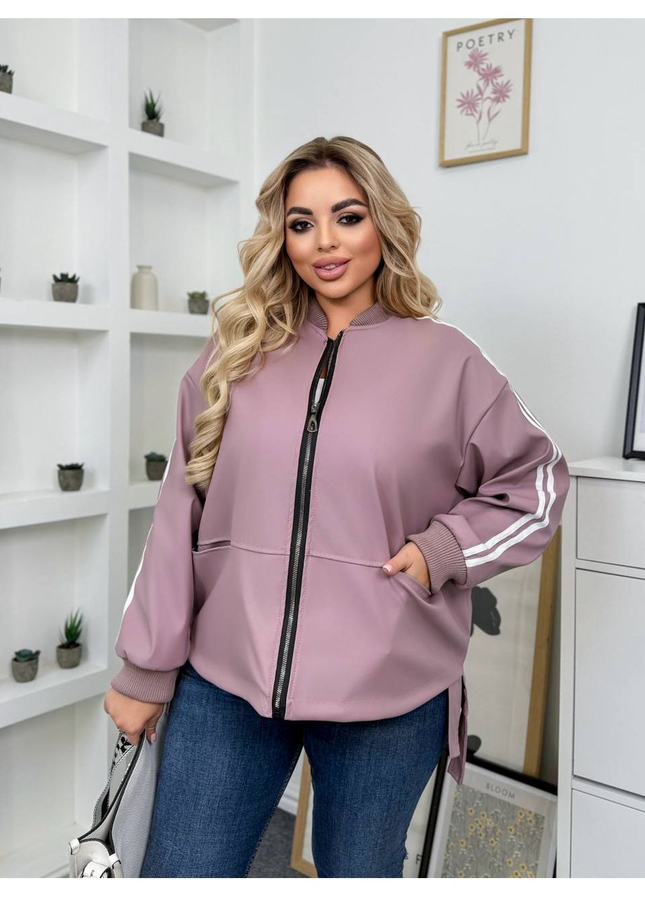 Пудровая демисезонная 🖤 курточка из эко-кожи - замеры в описании куртка-пальто DK/DL Мода без кордонів