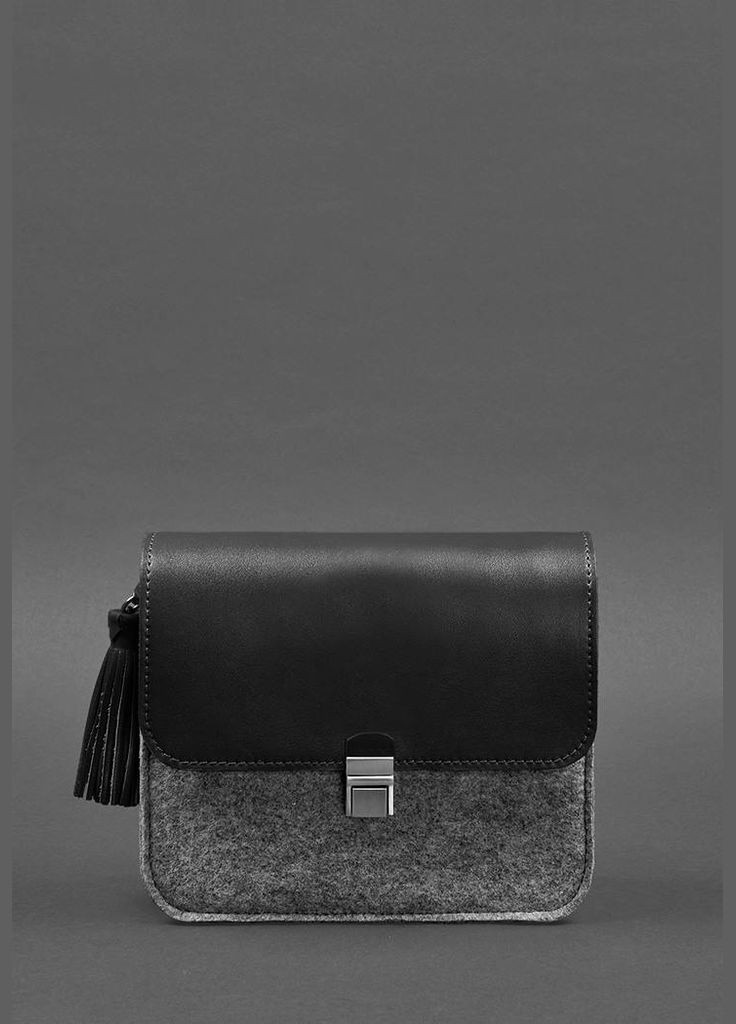 Фетрова жіноча бохо-сумка Лілу з шкіряними чорними вставками (A-026364) BlankNote кросс-боди (327874235)