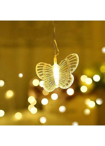 Гирлянда-штора с бабочками сказочное освещение для дома с дистанционным управлением No Brand (371133603)