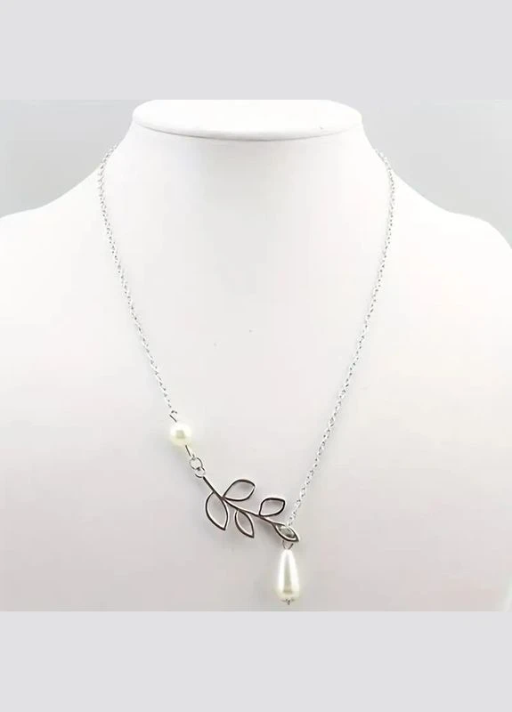 Кулон подвеска на цепочке на шею веточка с жемчужинами 3.5 см Liresmina Jewelry (298748562)