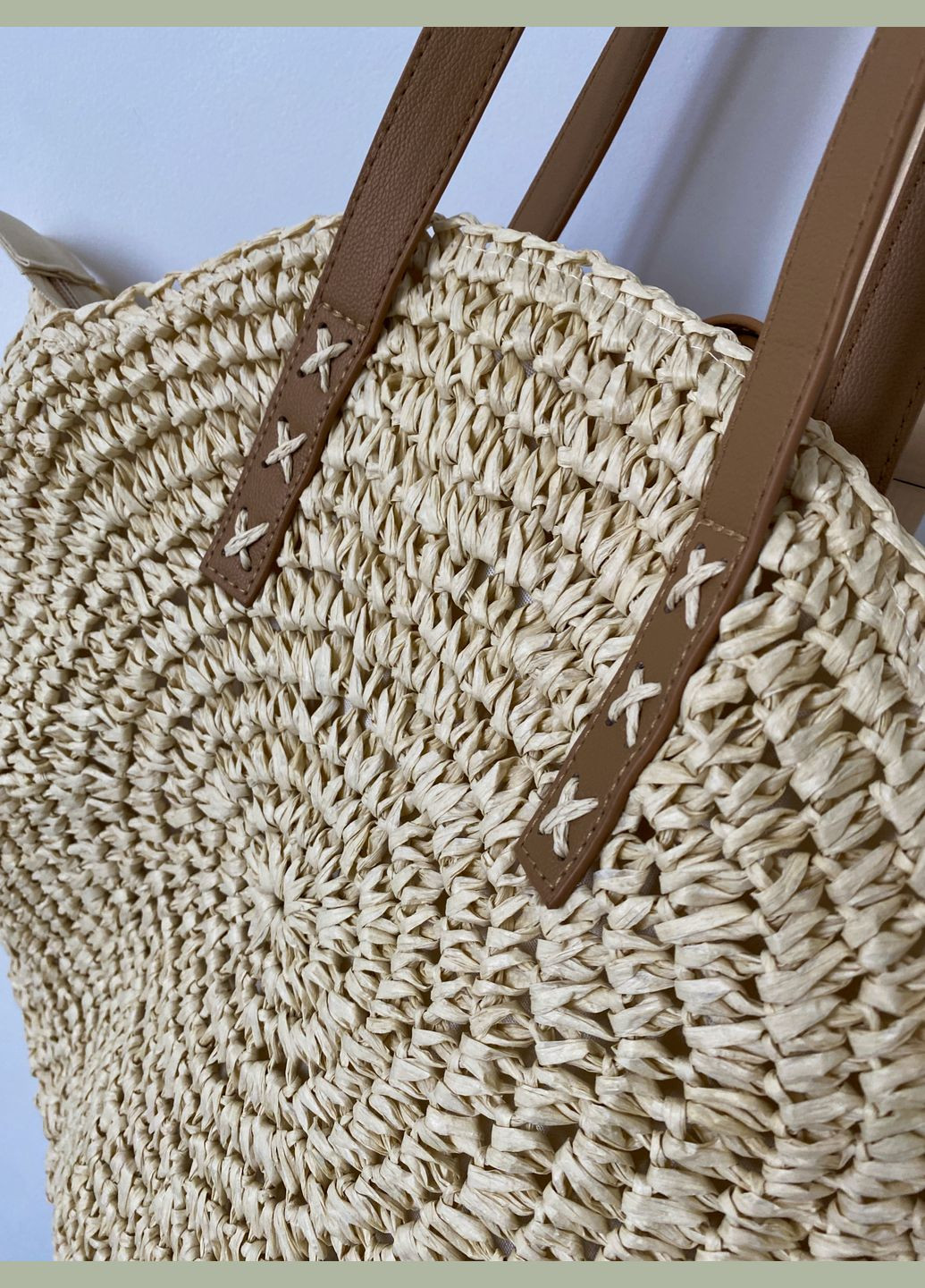 Жіноча літня плетена кругла сумка Шоппер No Brand (293510673)