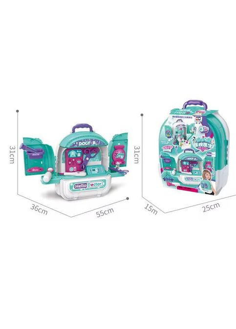 Дитячий ігровий набір «Лікар 3в1» валіза-рюкзак з медичними інструментами No Brand (366340655)