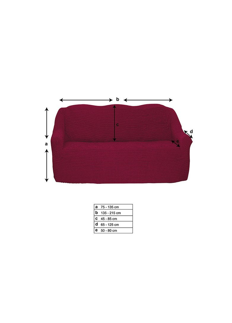 Кольоровий чохол натяжний на тримісний диван без рюш 34-201 Темно-коричневий Venera (268547805)