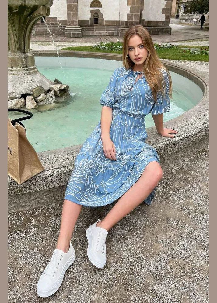 Синя повсякденний, кежуал сукня Seventeen з квітковим принтом