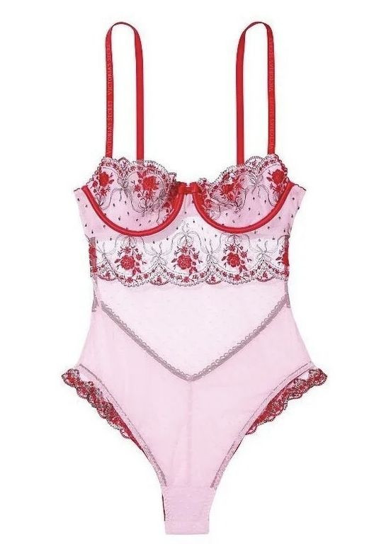 VICTORIAʼS SECRET боди Victoria's Secret push up rosebud dot wicked teddy (301020949)