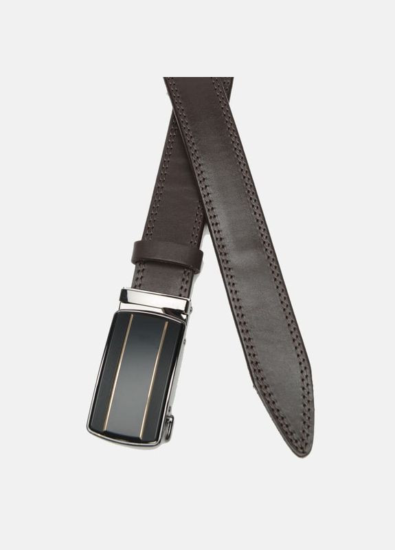 Чоловічий ремінь шкіряний із пряжкою автомат CV1gnn38-115 Чорний Borsa Leather (302972511)