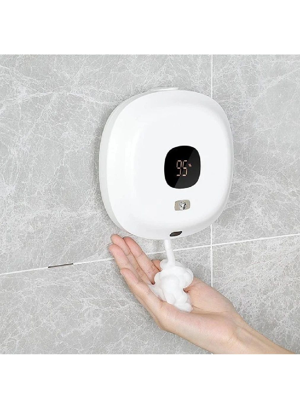 Дозатор аккумуляторный сенсорный настенный для мыла 1200 mAh с зарядкой от USB Type-C 14.5×14.5×4.8 см (482191-Prob) Белый Unbranded (371727589)