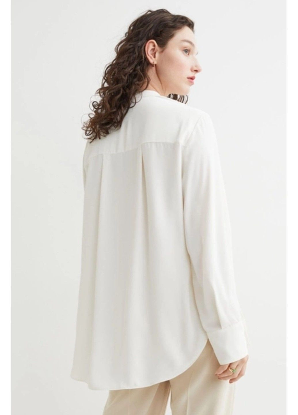 Жіноча блуза з мереживним нагрудником Н&М (56707) М Біла H&M (283316249)