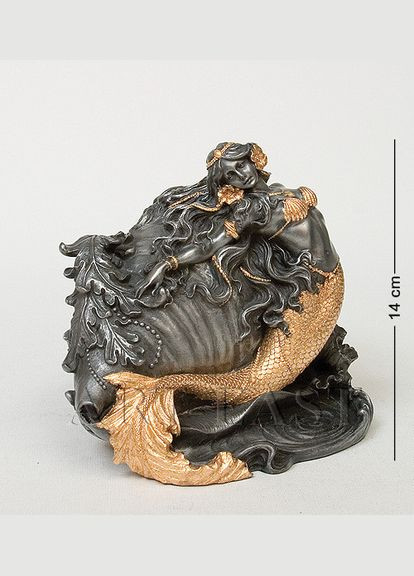 Шкатулка для украшений Русалка с ракушкой 14х14х18 см 1901899 полистоун Veronese (346528284)